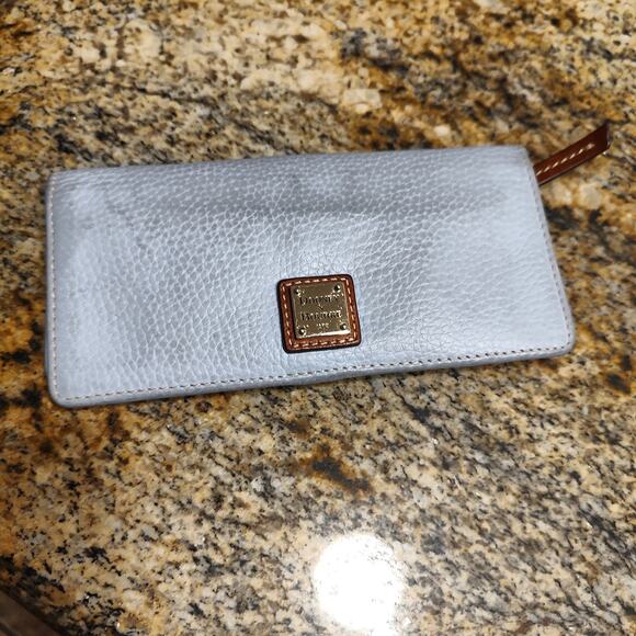 Dooney Bourke Light Blue Leather Wallet with Zipper - Picture 1 of 9
